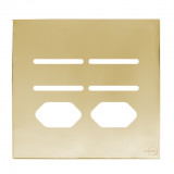 Placa p/ 4 Interuptores + Tomada dupla 4x4  - Novara Glass Dourado